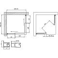 Душевой уголок Vegas Glass ZA-F Novo h2000 120*90 02М 01 профиль черный матовый, стекло прозрачное