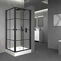 Душевой уголок Golden Frog 80x120см 5K1008R профиль черный, стекло прозрачное