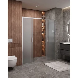 Душевая дверь в нишу Cezares Molveno 180см MOLVENO-BF-2-180-P-Cr профиль хром, стекло текстурное