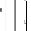 Душевая дверь в нишу Aquanet Cinetic 120см AE12-N-120H190U-CT профиль хром, стекло прозрачное