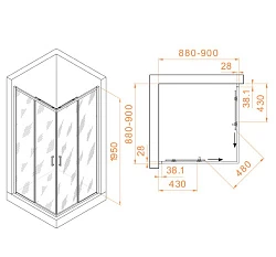 Душевой уголок RGW Passage PA-39 90x90см 03083999-11 профиль хром, стекло прозрачное