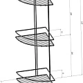 Полка Aquanet 3262 тройная, угловая, хром