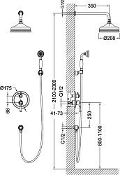 Душевой комплект Timo Arisa SX- 5319/00SM с внутренней частью, хром
