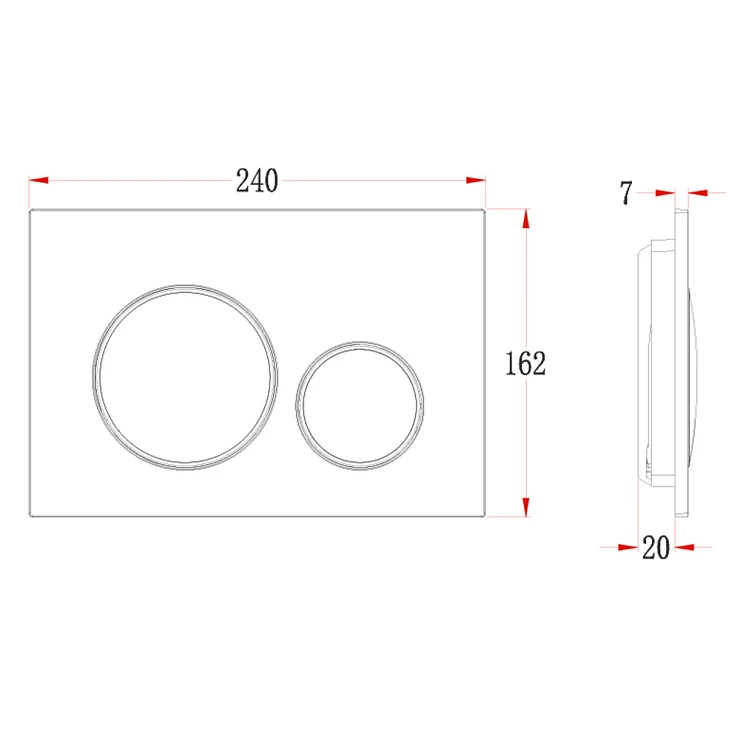 Кнопка смыва Veconi Flush V10 FLV10-B черный матовый кайма