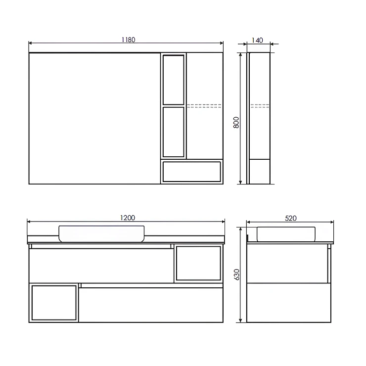 Тумба с раковиной Comforty Прага 120 00-00004130CF дуб белый, с антрацитовой столешницей