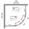 Душевой уголок BelBagno Uno 100x100см UNO-195-R-2-100-C-Cr профиль хром, стекло прозрачное