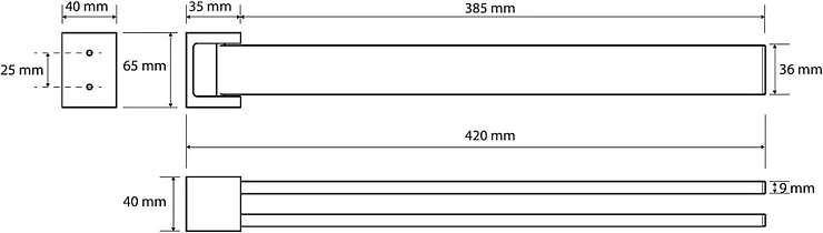 Полотенцедержатель Bemeta Gamma 145804102 поворотный, хром