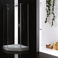 Душевой уголок Cezares Bergamo 100x100см BERGAMO-P-1-100-C-Cr-R-lV профиль хром, стекло прозрачное