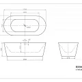 Акриловая ванна BelBagno 180x85 BB306-1785 белая глянцевая