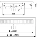 Душевой лоток AlcaPlast APZ1 750 с опорами, хром