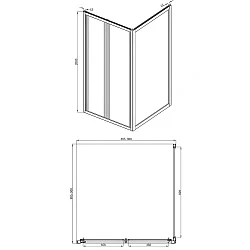 Душевой уголок Bravat Drop 90x90см BS090.2120A профиль хром, стекло прозрачное