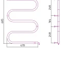 Полотенцесушитель электрический Сунержа Стилье МS-образный 70х50 см 00504-7050 хром