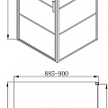 Душевой уголок Bravat Blackline 90x90см BS090.2115B профиль черный, стекло прозрачное