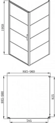 Душевой уголок Bravat Blackline 90x90см BS090.2115B профиль черный, стекло прозрачное