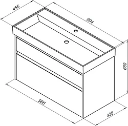 Тумба с раковиной Aquanet Nova Lite 100 245252 белая