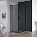 Душевой уголок Cezares Slider 80x80см SLIDER-A-2-70/80-GRIGIO-NERO профиль черный, стекло серое