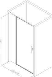 Душевая дверь в нишу Allen Brau Priority 120x200 см 3.31008.BA профиль серебро, стекло прозрачное