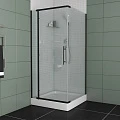 Душевой уголок Bravat Blackline 90x90см BS090.3113A профиль черный, стекло прозрачное