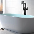 Напольный смеситель для ванны с душем Aquatek Бетта AQ1145MB с внутренней частью, матовый черный