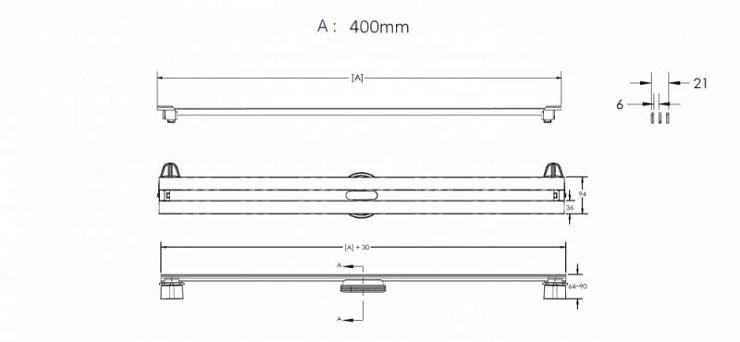 Душевой лоток Berges Super Slim 40 090077 хром матовый