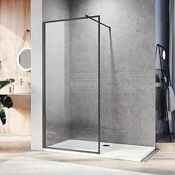 Душевая перегородка Veconi Korato KR-81GR 90см KR81GR-90-01-C9 профиль графит, стекло прозрачное