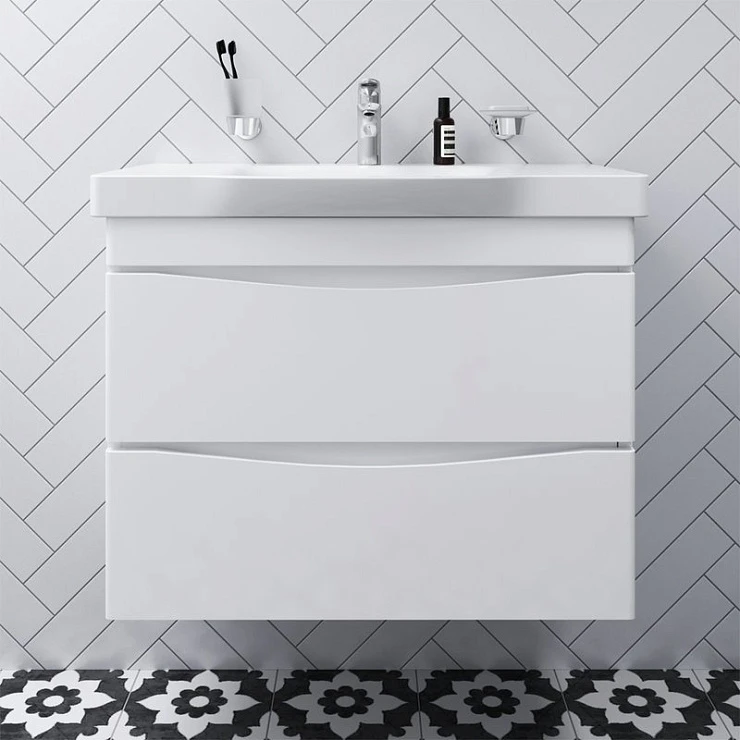 Тумба с раковиной AM.PM Like 80 белый глянец Тумба с раковиной AM.PM Like 80 белый глянец