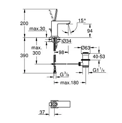 Смеситель для раковины Grohe Eurocube Joy 23654000 хром