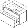 Тумба с раковиной AM.PM Inspire 2.0 100 элегантный серый