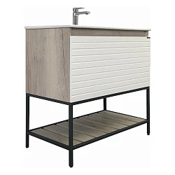 Тумба с раковиной Comforty Страсбург 90 00-00006557CF дуб дымчатый