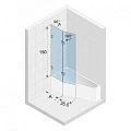 Шторка на ванну Riho VZ Scandic NXT X500 Delta 150/160 L 80x150см G001169121 черный, прозрачное