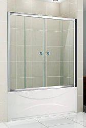 Шторка на ванну Cezares Pratico 170x140см PRATICO-VF-2-170/140-C-Cr профиль хром, стекло прозрачное
