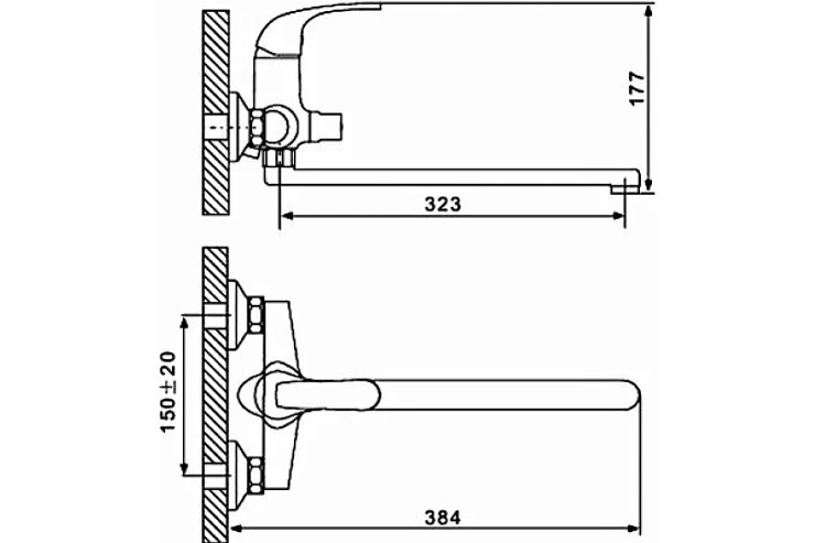 Смеситель для ванны Gappo G2235 хром