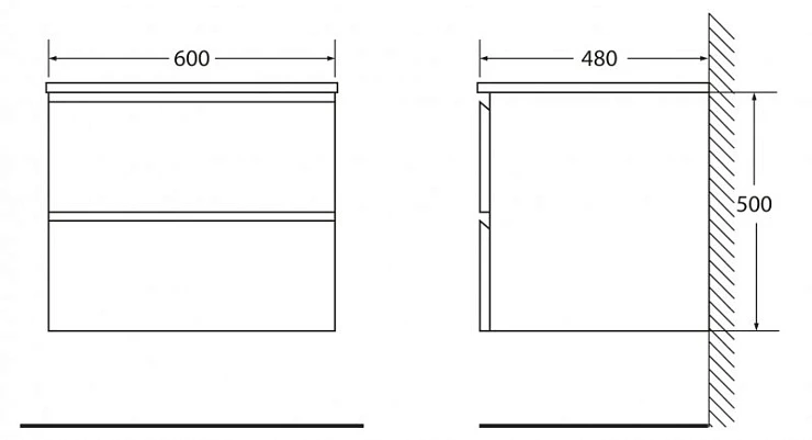 Раковина встраиваемая BelBagno Luce 60см BB600AB белая