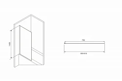 Шторка на ванну ABBER Immer Offen 80x140см AG71080B профиль черный, стекло прозрачное