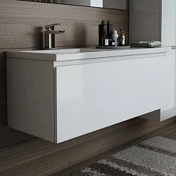 Тумба под раковину Эстет Dallas Luxe 120 ФР-00001930 белая глянцевая