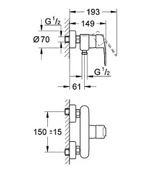 Смеситель для душа Grohe Eurostyle Cosmopolitan 33590002 хром