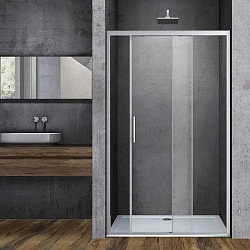 Душевая дверь в нишу Vincea Soft 160см VDS-3SO160CL профиль хром, стекло прозрачное
