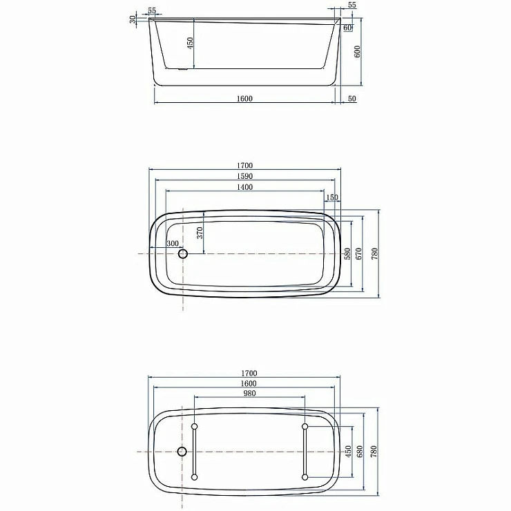 Акриловая ванна Allen Brau Infinity 3 170x78 2.21003.20 белый глянец