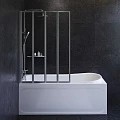 Акриловая ванна AM.PM Like 170x70 с каркасом и шторкой и душевой системой W80ASET-170AC белый, хром
