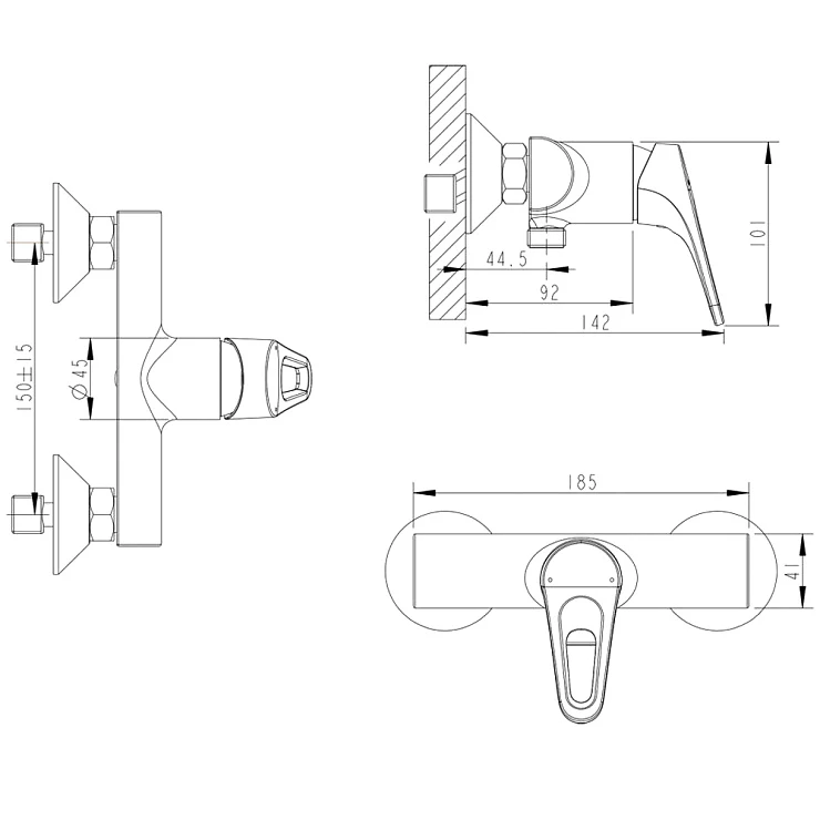 Смеситель для душа Bravat Drop-D F948162C-01 хром