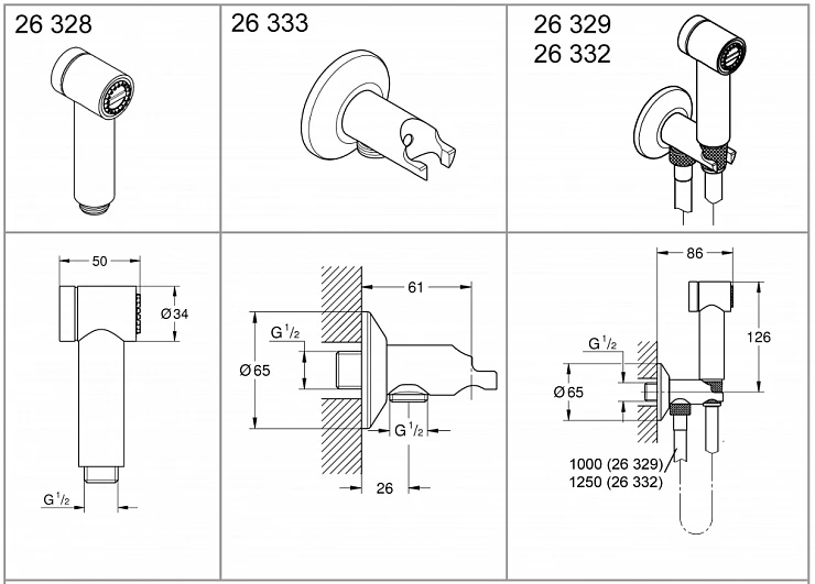 Гигиенический душ Grohe Sena Trigger Spray 35 26332000 хром