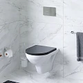 Унитаз подвесной AM.PM Gem C901700SCmb с черной крышкой, белый