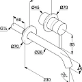 Смеситель для раковины Kludi Bozz 38245N076 с внутренней частью 38243, золото браш