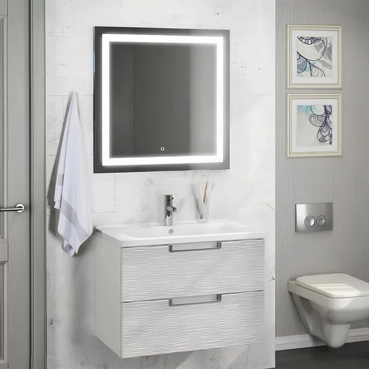 Зеркало Comforty Квадрат 75 00004140521CF с подсветкой и сенсором
