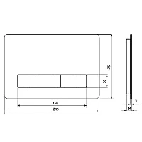 Кнопка смыва KK-POL Vitrum Metal Slim 350/PSM/006-00-00 графит матовый