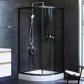 Душевой уголок AM.PM X-Joy 90x90см W88E-205-090BT64 профиль матовый черный, стекло прозрачное