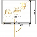 Душевой уголок Cezares Variante 90x80см VARIANTE-AH-1-80/90-80-C-Cr профиль хром, стекло прозрачное