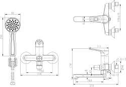 Смеситель для ванны с душем Bravat Eco-D F693158C-LB хром
