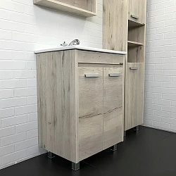 Тумба с раковиной Comforty Марио 60 00-00005206CF дуб дымчатый
