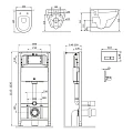 Инсталляция с унитазом и клавишей AM.PM Spirit 2.0 IS47051.701700 белый, синий, хром